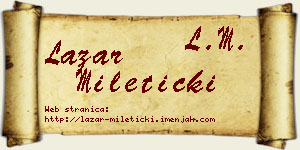 Lazar Mileticki vizit kartica
